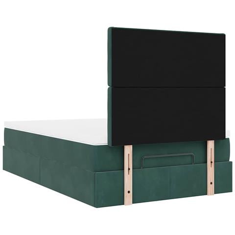 Struttura Letto Pouf con Materassi 120x200 cm Velluto - Foto 9