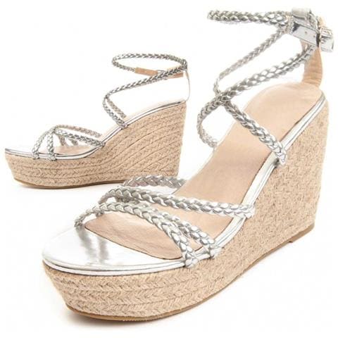 Montevita Sandalo Con Zeppa Wesparto6 Argento . - Foto 1