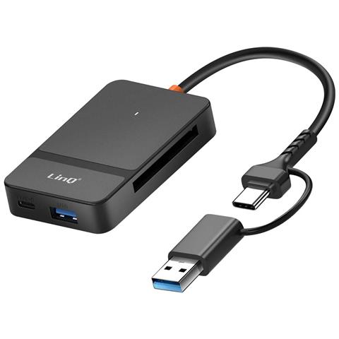 Hub 8 In 1 Lettore Schede Usb E Usb-c Funzione Carica Smartphone, Nero - Foto 8