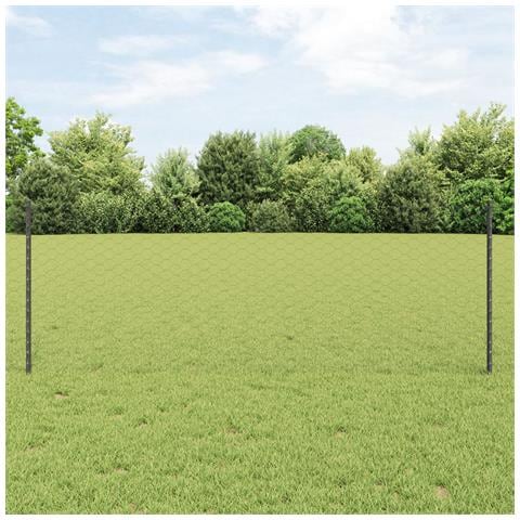 Pali da Recinto 11 pezzi U-Channel Grigio 80 cm Acciaio - Foto 2