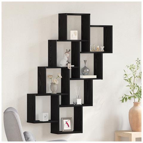 Armadio a Muro  Nero Rovere 90x15x119,5 cm in Legno Ingegnerizzato - Foto 2