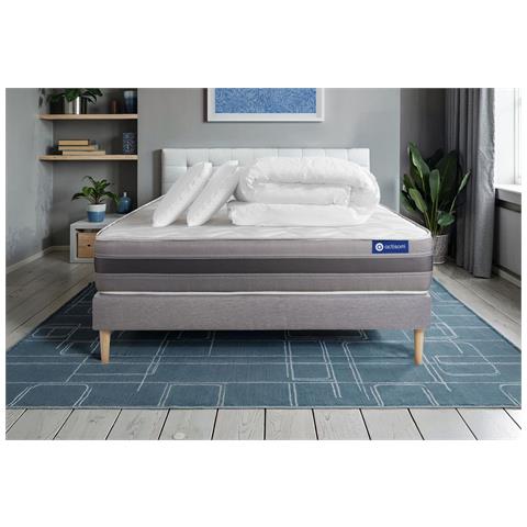 Pacchetto Letto Completo - Materasso 140x190cm + Box Spring Con Doghe (in Kit) + 2 Cuscini + Piumino - Actimemo Relax - Foto 1