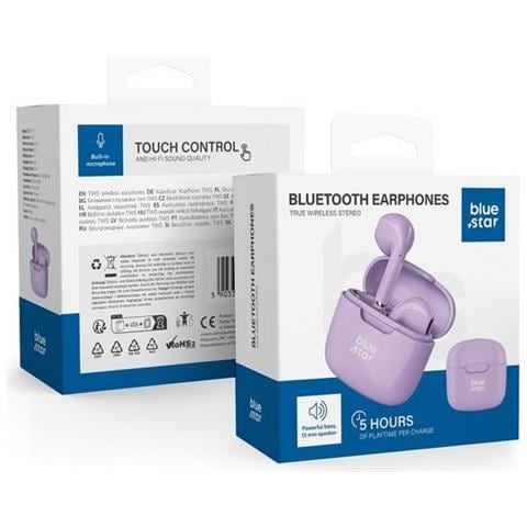 Auricolare Bluetooth 5.3 Tws Fi7 Stereo Ergonimic Purple Per Smartphone - Foto 5