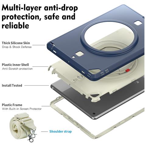 Custodia Per Ipad Mini 5/4 7.9” Con Supporto E Tracolla Blu Navy - Foto 2
