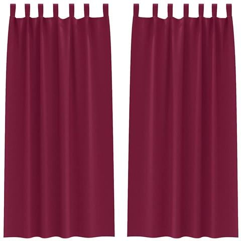 Tende con tende 2 pcs Rosso Vino Poliestere - Foto 1