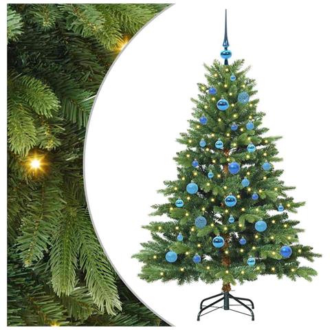 Albero di Natale artificiale con 150 LED Verde 150 cm PE e PVC - Foto 1