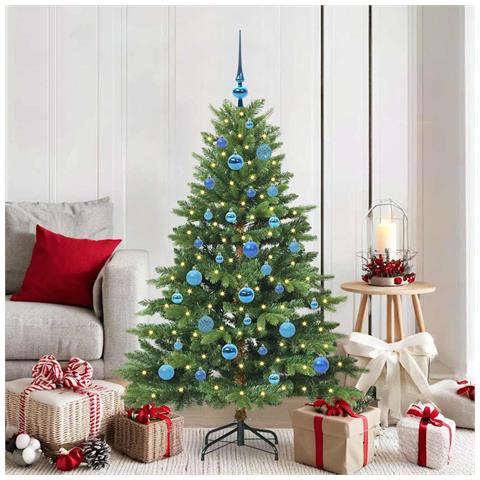 Albero di Natale artificiale con 150 LED Verde 150 cm PE e PVC - Foto 2