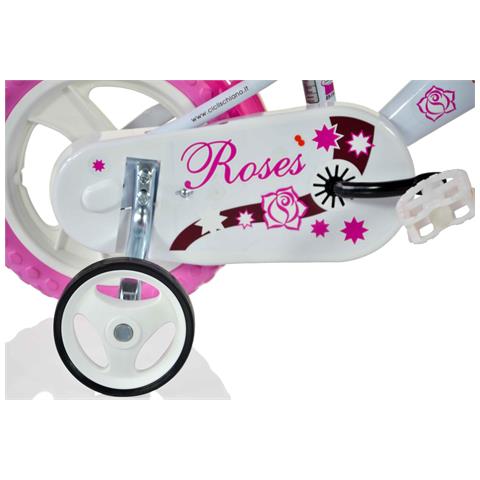 Sch Roses 12'' - Bicicletta Per Bambine (3-5 Anni), Ruote 12'', Telaio Acciaio, Con Accessori - Colore Bianco - Foto 2
