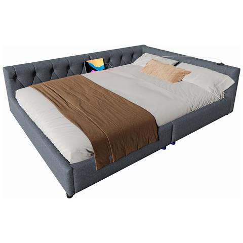 Letto Daybed In Lino Con Illuminazione Led E Ricarica Integrata - Foto 1