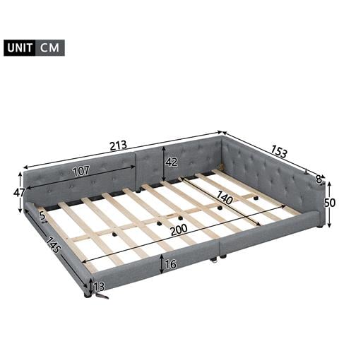 Letto Daybed In Lino Con Illuminazione Led E Ricarica Integrata - Foto 3