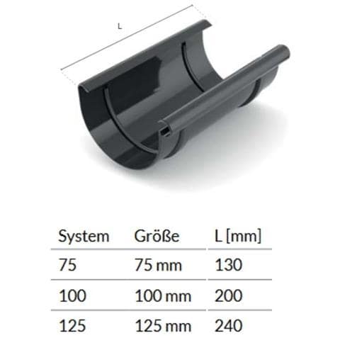 Giunto Marrone Per Grondaia System 100  Raccordo Pluviale - Foto 2