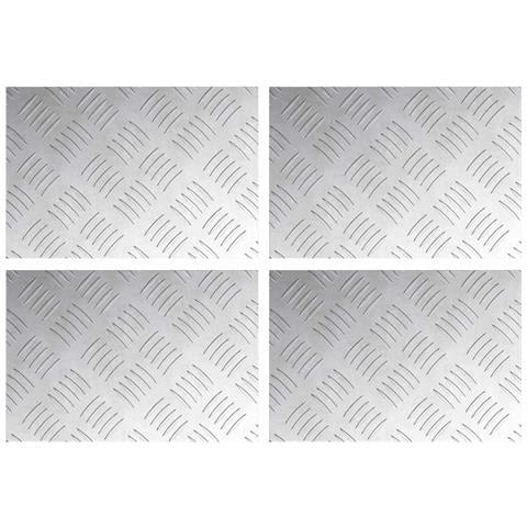 Dischi Quadrati 4 pcs Argento 30 x 20 cm Alluminio - Foto 1