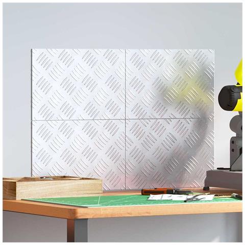 Dischi Quadrati 4 pcs Argento 30 x 20 cm Alluminio - Foto 2