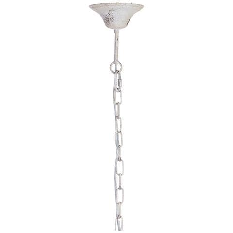 Lampada Da Soffitto In Legno E Metallo Bianco Invecchiato 68x60x64h - Foto 5