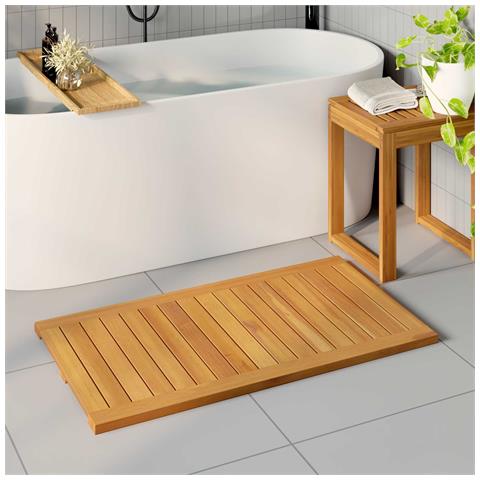 Tappeto da bagno Tinta unita Marrone 100 x 55 cm legno - Foto 2