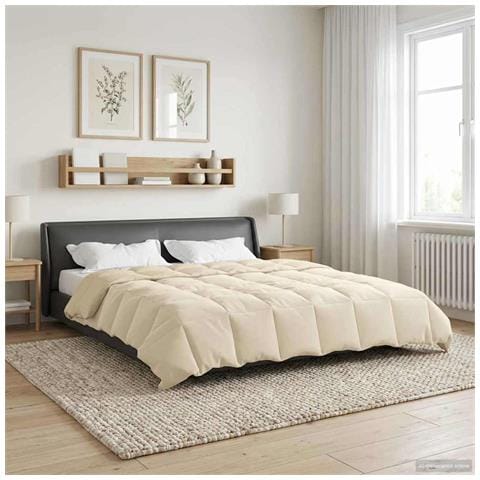 Duvet Invernale Trapuntato Crema 200 x 220 cm Microfibra - Foto 2