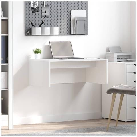 Scrivania a parete Bianco 80 x 45 x 30 cm Legno multistrato - Foto 2