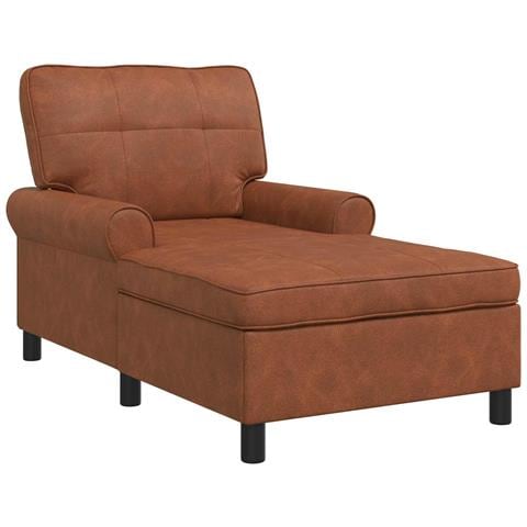 Chaise Lounge Marrone 91 x 157 x 91 cm Pelle Sintetica - Foto 1