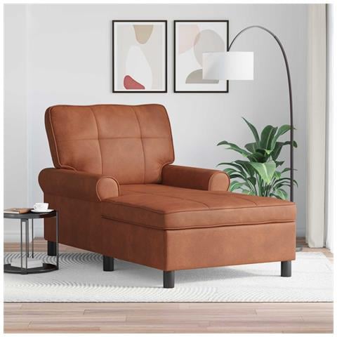 Chaise Lounge Marrone 91 x 157 x 91 cm Pelle Sintetica - Foto 2
