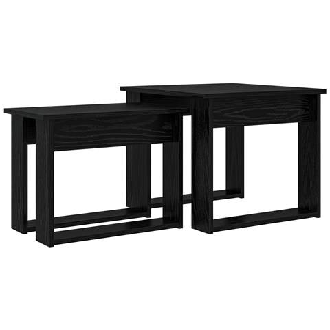 Set di Tavolini da Caffè 2 pcs Rovere Nero Legno multistrato - Foto 1
