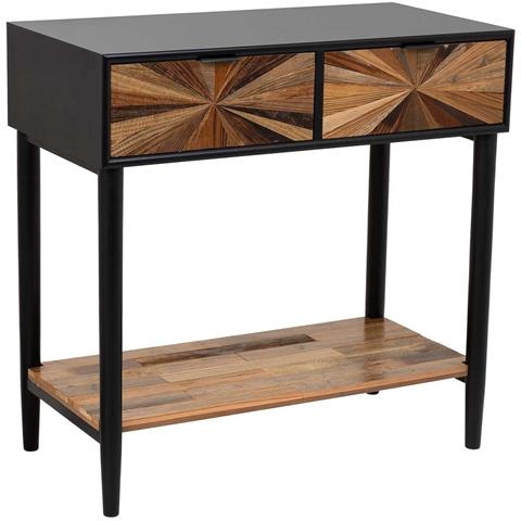 Mobile Da Ingresso In Legno E Metallo Con 1 Cassetto E 1 Ripiano Marrone 80x42x79 - Foto 1