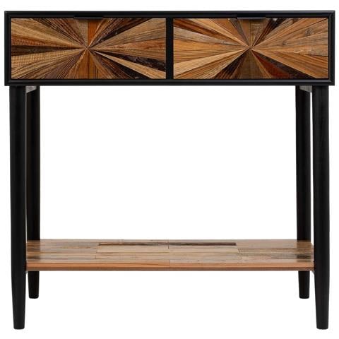 Mobile Da Ingresso In Legno E Metallo Con 1 Cassetto E 1 Ripiano Marrone 80x42x79 - Foto 2