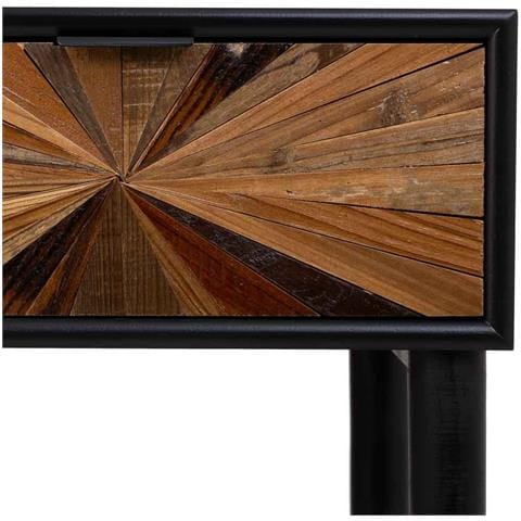 Mobile Da Ingresso In Legno E Metallo Con 1 Cassetto E 1 Ripiano Marrone 80x42x79 - Foto 7