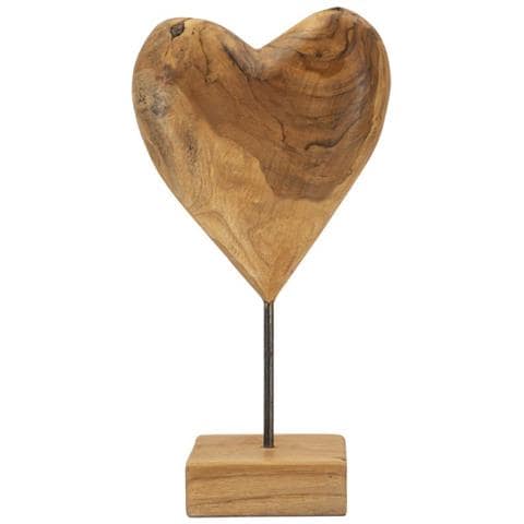 Scultura Dobu Cuore In Teak Riciclato Pezzo Unico - Foto 1