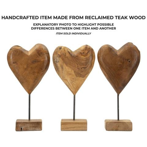 Scultura Dobu Cuore In Teak Riciclato Pezzo Unico - Foto 8