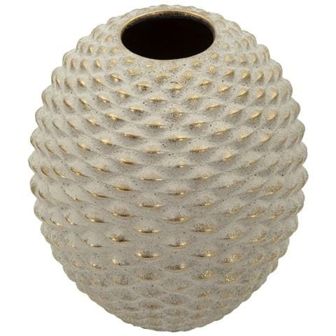 Vaso Pepipas Ball Medio In Ceramica Grigia Con Accenti Oro - Foto 2