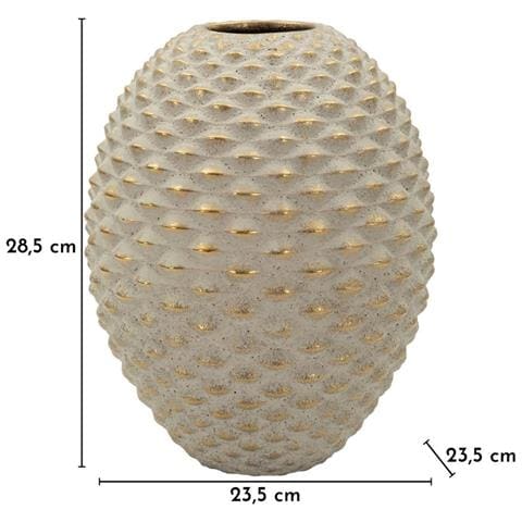 Vaso Pepipas Ball Medio In Ceramica Grigia Con Accenti Oro - Foto 6