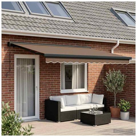 Tenda retrattile Tortora 400 × 300 cm Tela e Alluminio - Foto 2