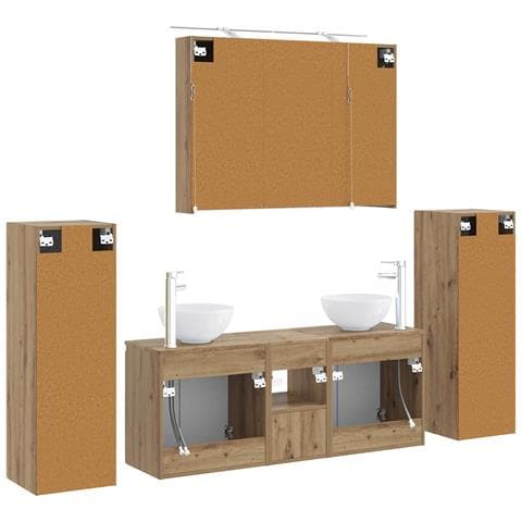 Set di mobili per il bagno 6 pcs Rovere Artigianale - Foto 9