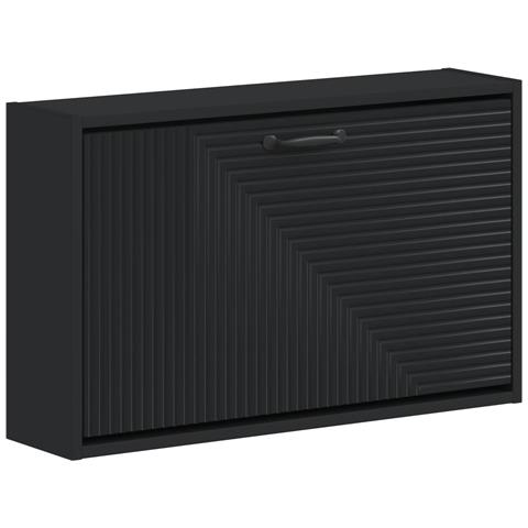 Mobiletto per Scarpe da Muro HAARLEM 71 x 17 x 43 cm Nero - Foto 1