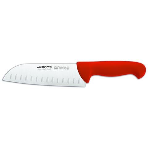 Serie 2900 - Coltello giapponese (Santoku) - Lama Acciaio Inossidabile Nitrum 180 Mm - Manico Polipropilene Colore Rosso - Foto 1