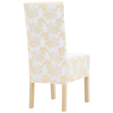 Coprisedia Elasticizzato Piano 6 Pz Bianco Con Stampa Dorata - Foto 2