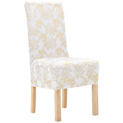 Coprisedia Elasticizzato Piano 6 Pz Bianco Con Stampa Dorata - Foto 1