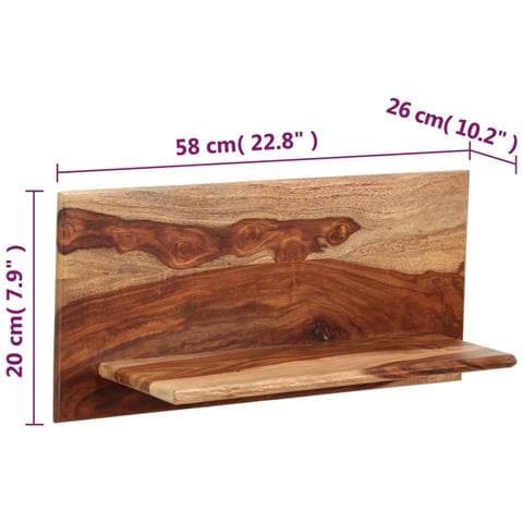 Mensole 2 Pz 58x26x20 Cm In Legno Massello Di Sheesham - Foto 2