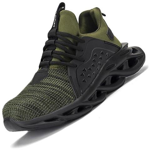 SLOWMOOSE - Scarpe Antinfortunistiche Stivali Uomo, Antischiacciamento, Scarpe  Maschili, Sneakers, Traspiranti [ lb808-verde / 8] - ePRICE