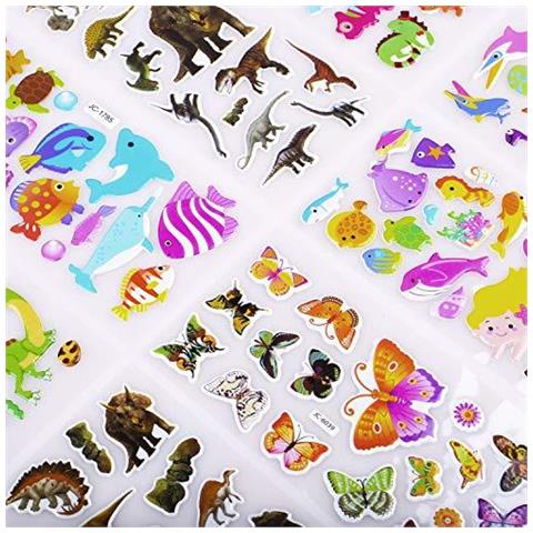 Animali Gonfi Adesivi Per I Bambini 52 Fogli 3d Stickers Pack Per I Bambini Sopra I 1100 Adesivi Per Ragazze Dei Ragazzi E Bambino Compresi Dinosaur Animali Farfalla Ocean Life - Foto 4