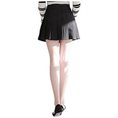 Delle Ragazze Delle Donne Breve Vita Alta Pieghe Skater Tennis Scuola Gonna Xs Nero - 4 - Foto 2