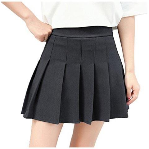 Delle Ragazze Delle Donne Breve Vita Alta Pieghe Skater Tennis Scuola Gonna Xs Nero - 4 - Foto 1