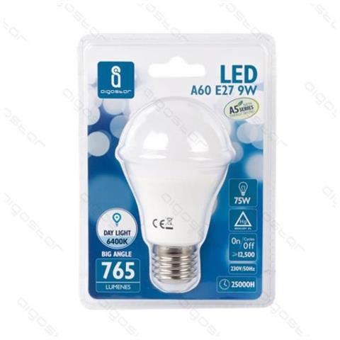 Lampadina Led A5 A60 9w Attacco E27 - 765 Lumen - 6400k Luce Fredda - Grande Angolo 280 Gradi Misura D60h112mm Cri80ra - Foto 2
