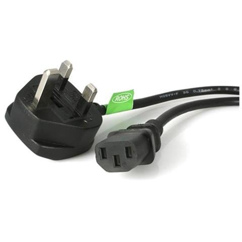 3 Prong UK PC Power Cord, Nero - Foto 1