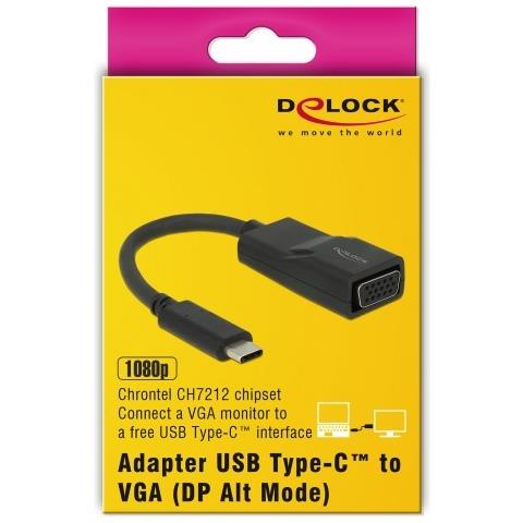 63923 cavo di interfaccia e adattatore 1 x USB Type-C 1 x VGA 15 pin Nero - Foto 3