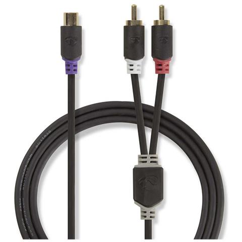 CABW24020AT02 cavo audio 0,2 m 2 x RCA RCA Antracite - Foto 1