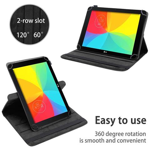 Cadorabo Custodia Per Tablet Compatibile Con Lg G Pad 2 (10.1 Zoll) In Nero - Coperchio Protettivo A 360 Gradi Fatto Di Finta Pelle Con Funzione Di Stand E Banda Elastica - Foto 2