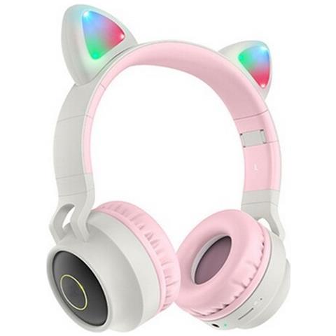 Cuffie Originale Bluetooth Stereo Cheerful W27 Cat Ear Con Led Grey - Foto 1