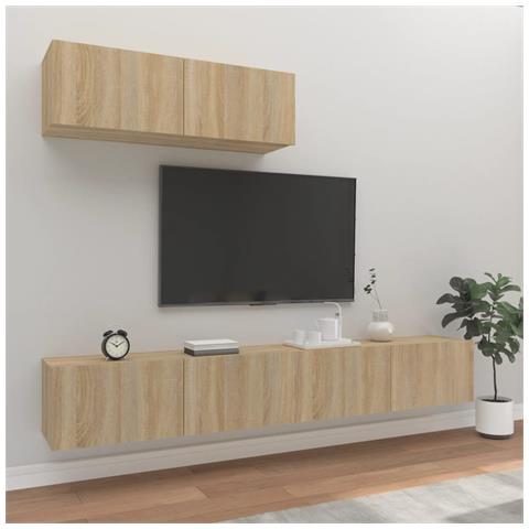 Set Di Mobili Porta Tv 3 Pz Rovere Sonoma In Legno Multistrato - Foto 7