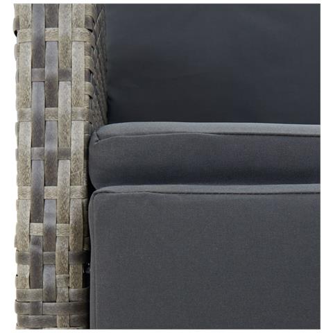 Set Da Pranzo Da Giardino 9 Pz Con Cuscini In Polyrattan Grigio - Foto 9